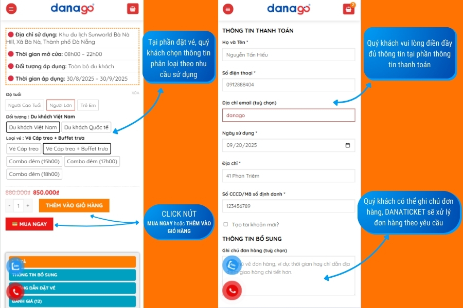 Hướng dẫn đặt vé Bà Nà Hills online